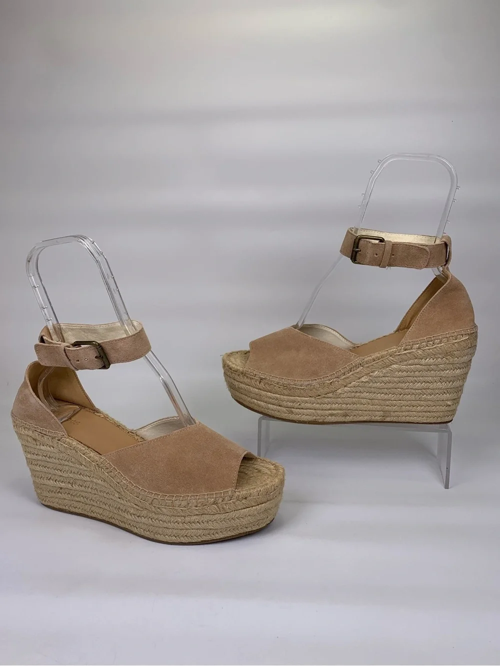 NEW! Soludos Positano Women Platform Wedge Sandals Size 11.0 M, Desert Tan Suede
